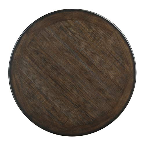 Brown/Antique White Round Dining Table Q4384