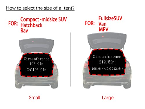 Black Waterproof SUV Camping Tent Awning with Screen Net N8853