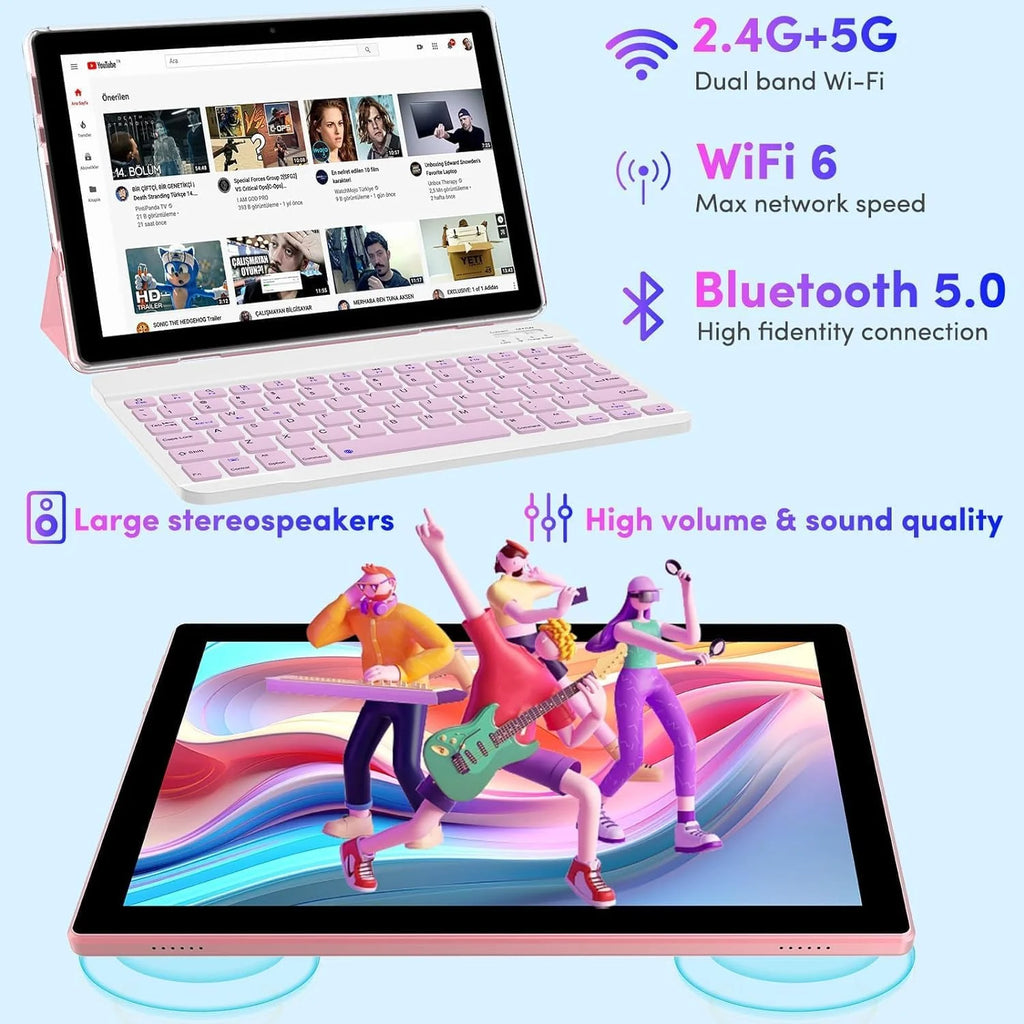 10.1 inch 2 in 1 Tablet with Keyboard, 8GB RAM+64GB ROM P258058