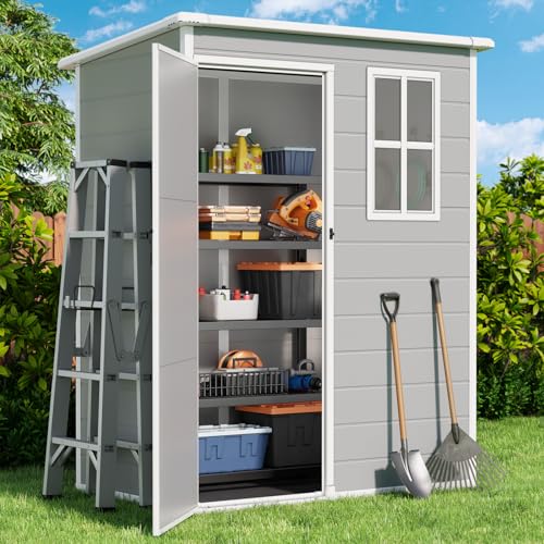 Grey Resin Storage Shed with Floor M971
