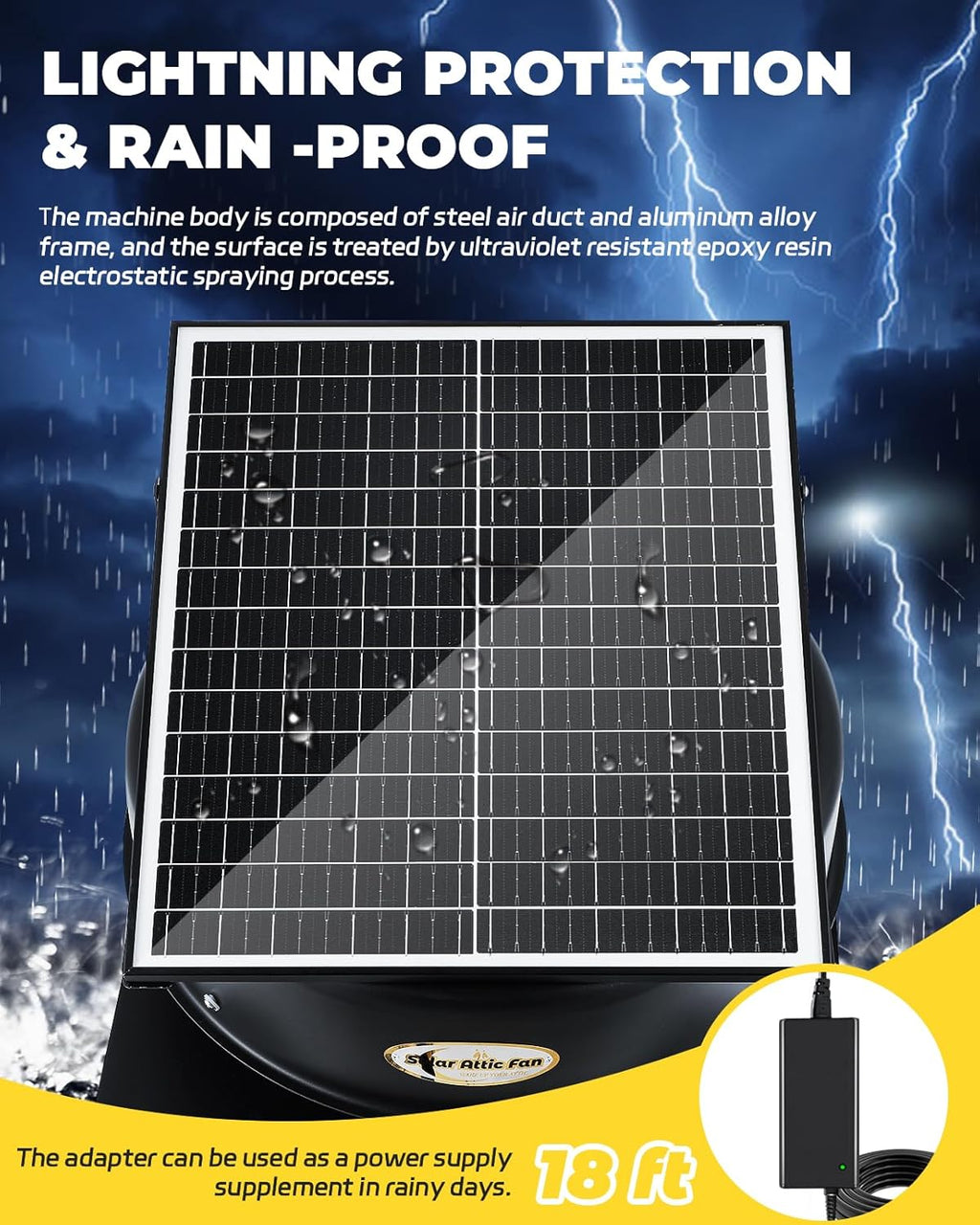 40 Watt Solar Powered Attic Fan with Remote Control E21329