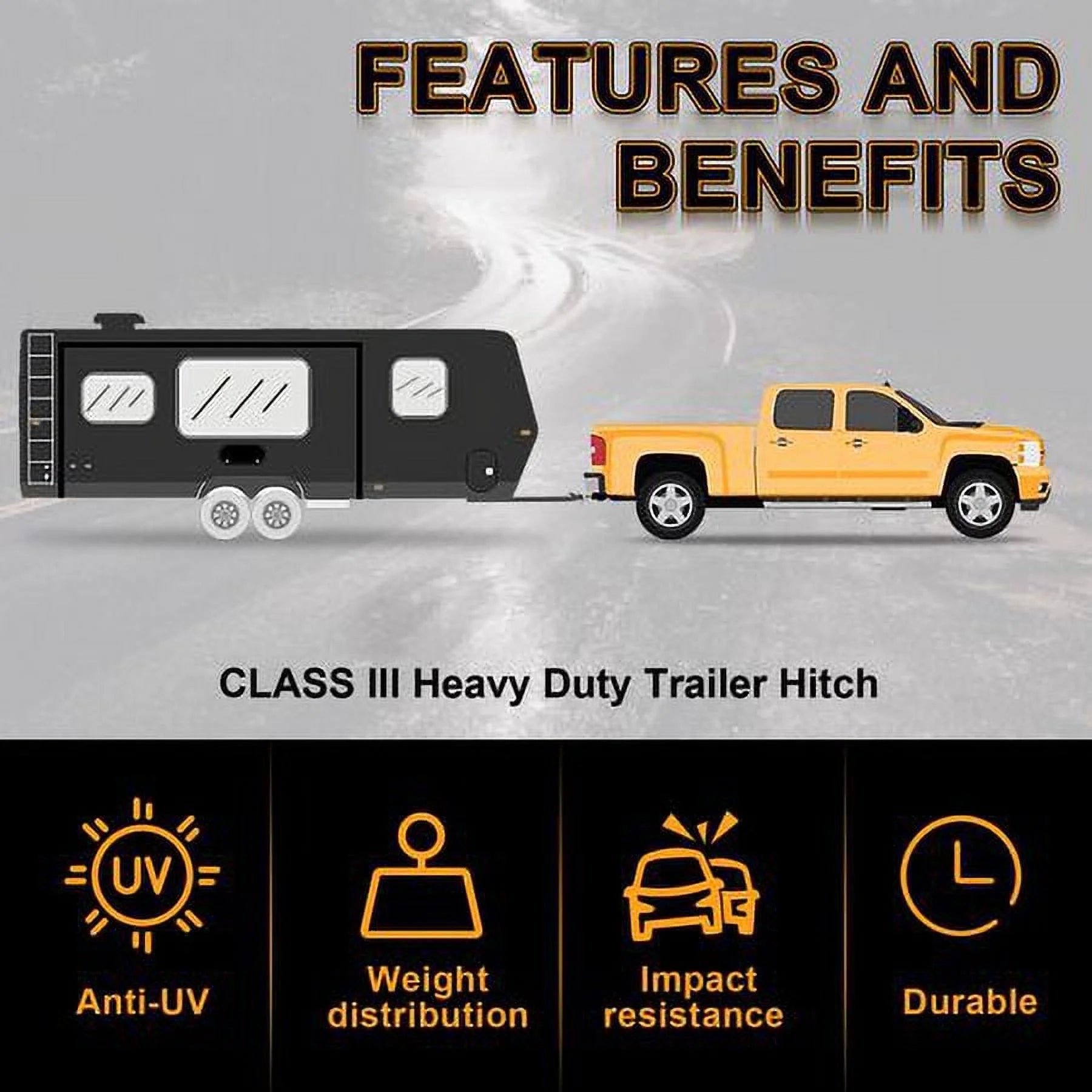 2" Class 3 Trailer Tow Hitch Receiver Steel Powder Coated N3963