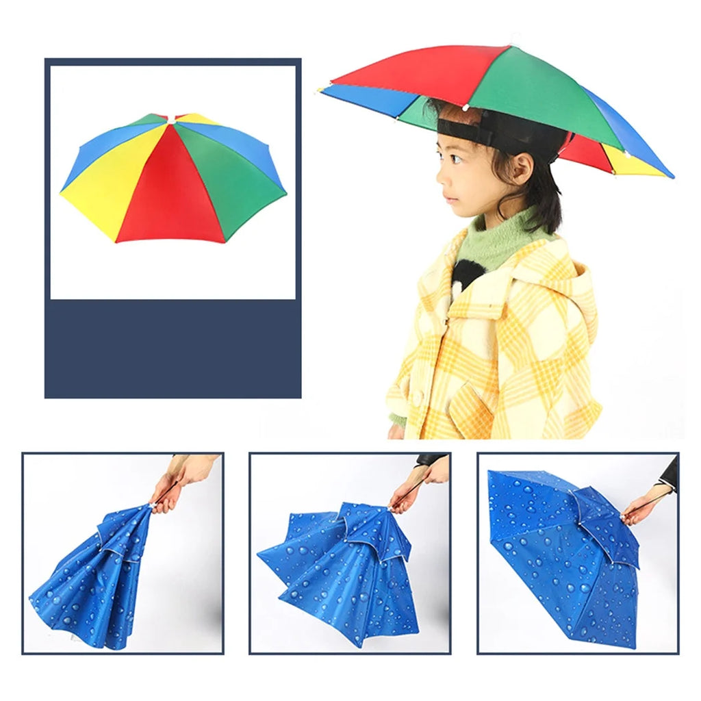 Folding Windproof Umbrella Hat I6431