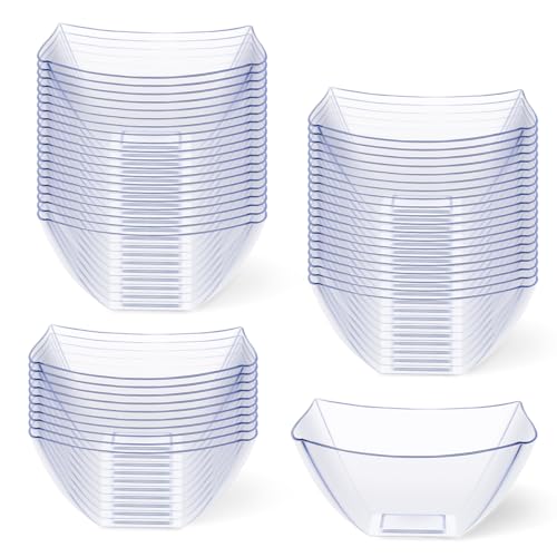 50 Pack Plastic Clear Serving Bowls 8 Ounce V9774