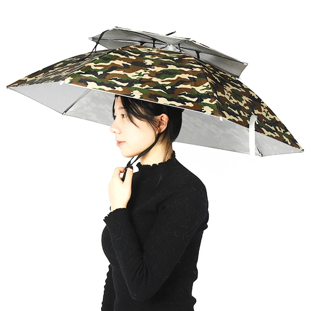 Folding Windproof Umbrella Hat I6431