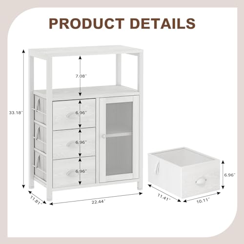 Bathroom Floor Storage Cabinet with 3 Removable Drawers and 1 Door Z784