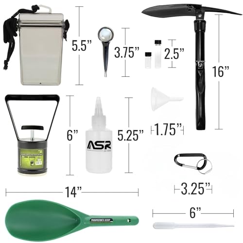 21pc Gold Prospecting Mining Kit with Classifier Screens W952972