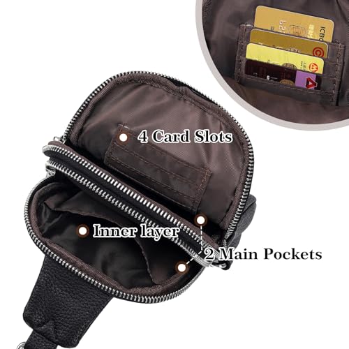 Small Crossbody Sling Bag Vegan Leather Fanny Pack (Retro Black) H96824