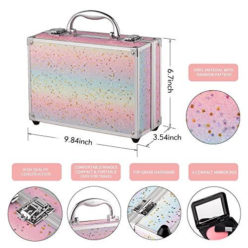 Makeup Kit with Eye Shadow Palette Lip Balm Blush Lip Gloss Brush Lip & Eye Pencil and Mirror O160