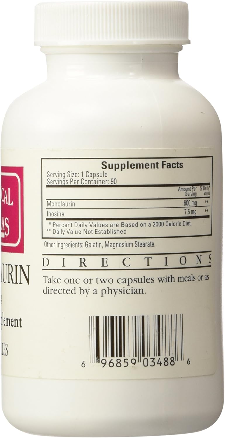 Monolaurin 600mg 90 Capsules V5565