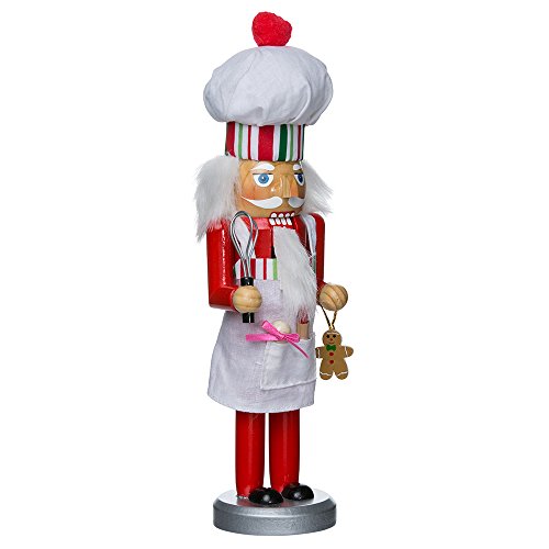 Rosy Red Baking Nutcracker Chef 10 inch Wood Decorative Tabletop Figurine K27551