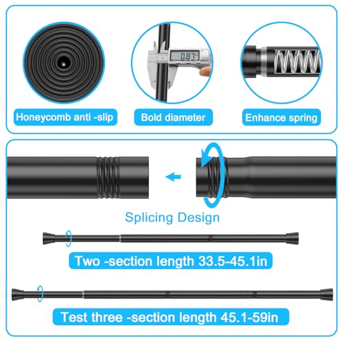2pcs Silver Adjustable Tension Curtain Rod D34915