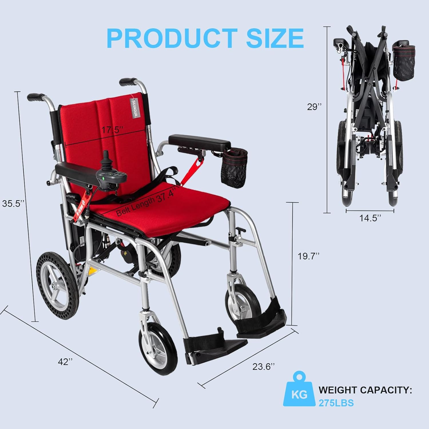 Lightweight Electric Wheelchair 35lbs Foldable Power Wheelchair Q94909