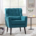 Dark Blue Chenille Fabric Accent Chair Set of 2 F909