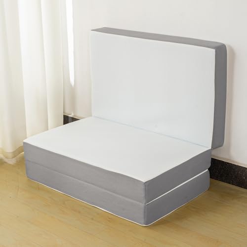 White 3-Inch Tri Folding Gel Memory Foam Mattress V810