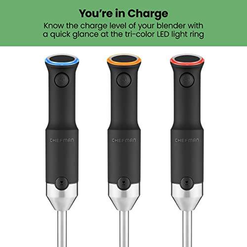 Cordless Portable Immersion Blender 5-in-1 Blender Set with Potato Masher, Whisk, Chopper, Beaker, and Storage Case, Stainless Steel E2528