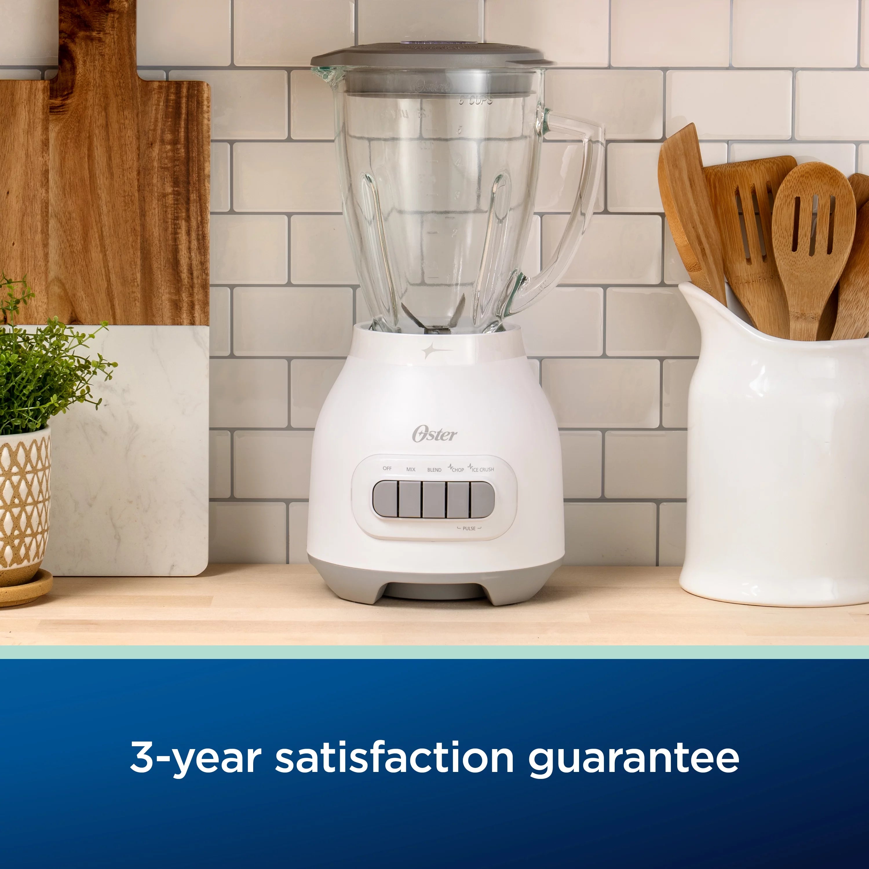 White 6-Cup Glass Jar Blender X8050