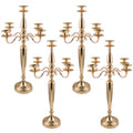 4Pcs 5 Arm Gold Metal Candelabra J44702