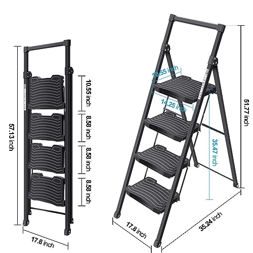 5 Step Steel Ladder with Handrail and Tool Platform S56780