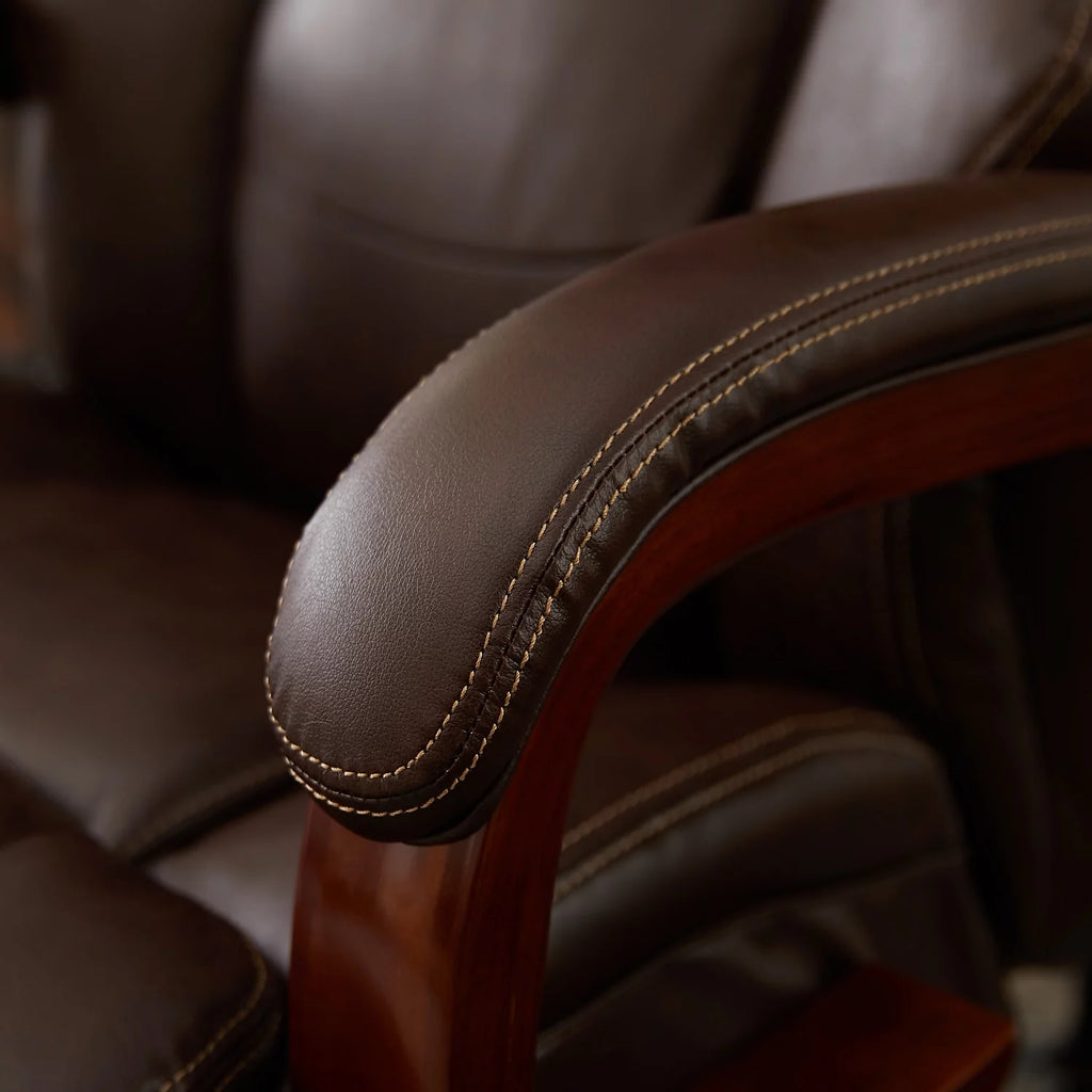 Biscuit Brown Faux Leather Ergonomic Executive Chair Y611