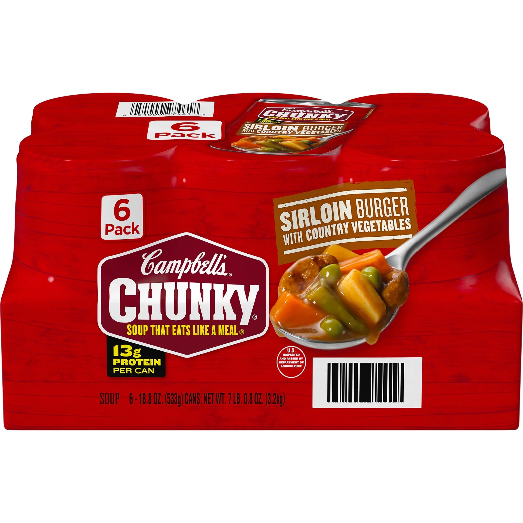 6 Pack Campbell’s Chunky Country Vegetable Beef Soup, 18.8 oz Can F117971