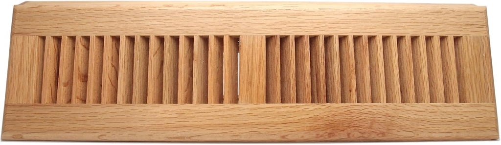24" Wooden Floor Baseboard Register - Red Oak Wood Air Supply Vent A355