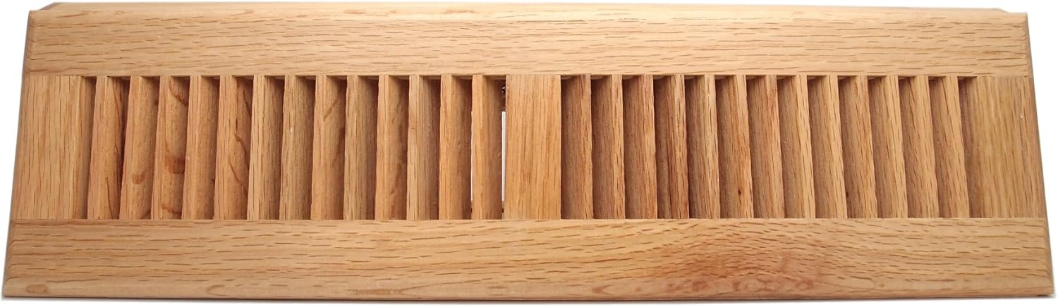 24" Wooden Floor Baseboard Register - Red Oak Wood Air Supply Vent A355