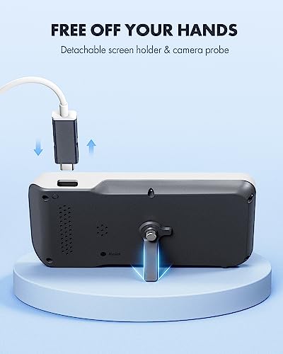 Digital Otoscope with 4.5 Inches Screen, 3.9mm Ear Scope Camera with 6 Lights, 32GB Card O441