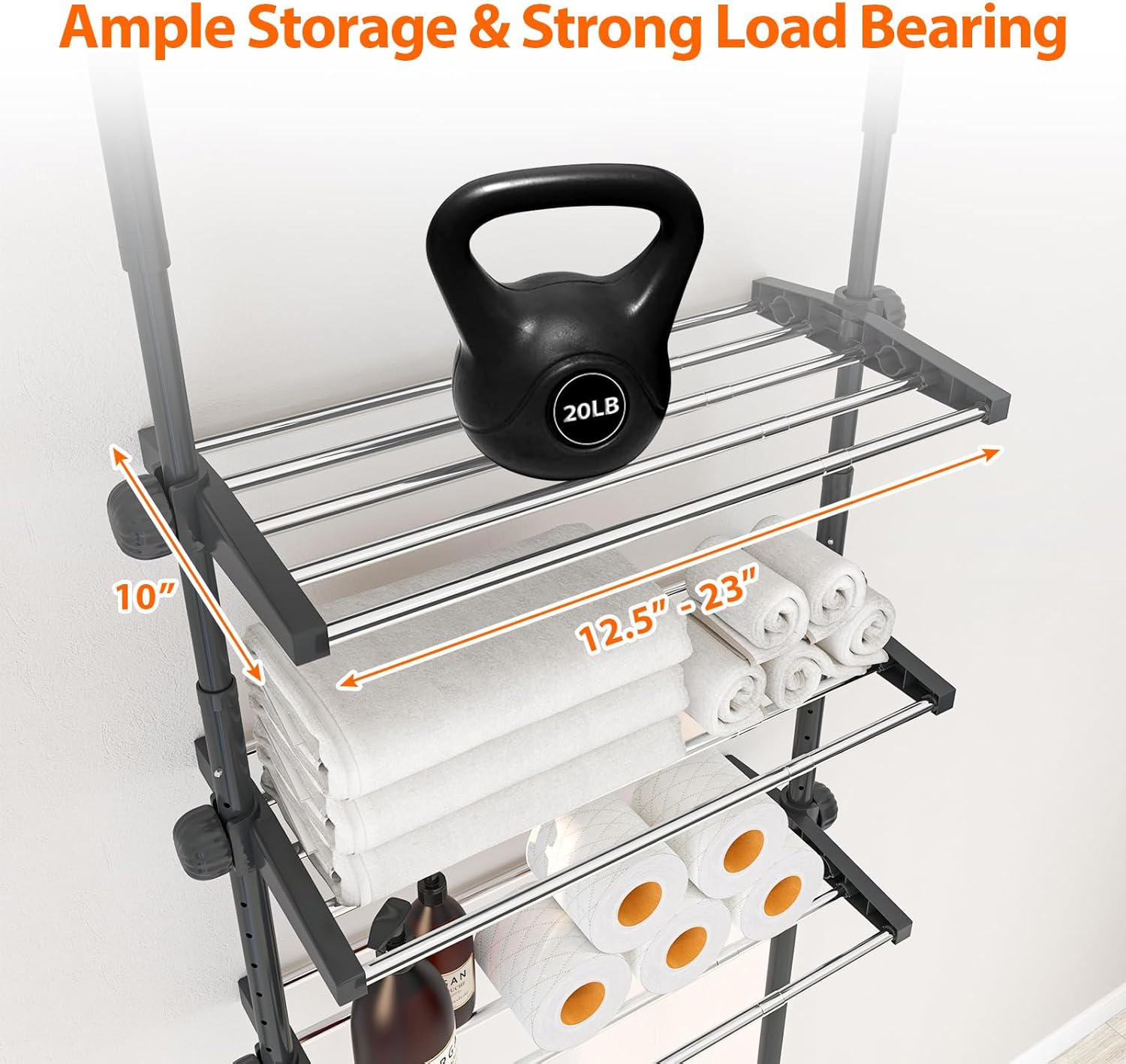 4-Tier Adjustable Metal Over The Toilet Storage Shelves D8938