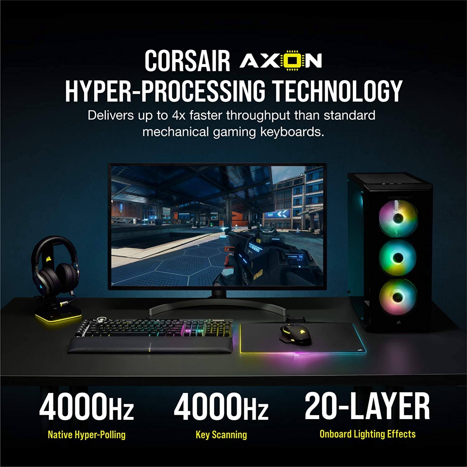 K100 RGB Optical-Mechanical Gaming Keyboard V940448