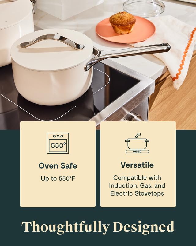 Nonstick Ceramic Sauce Pan with Lid (3 qt) - Perracotta N145