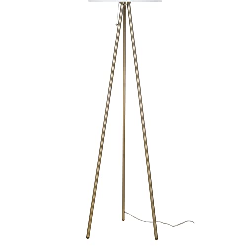 Antique Brass Tripod Floor Lamp C7939