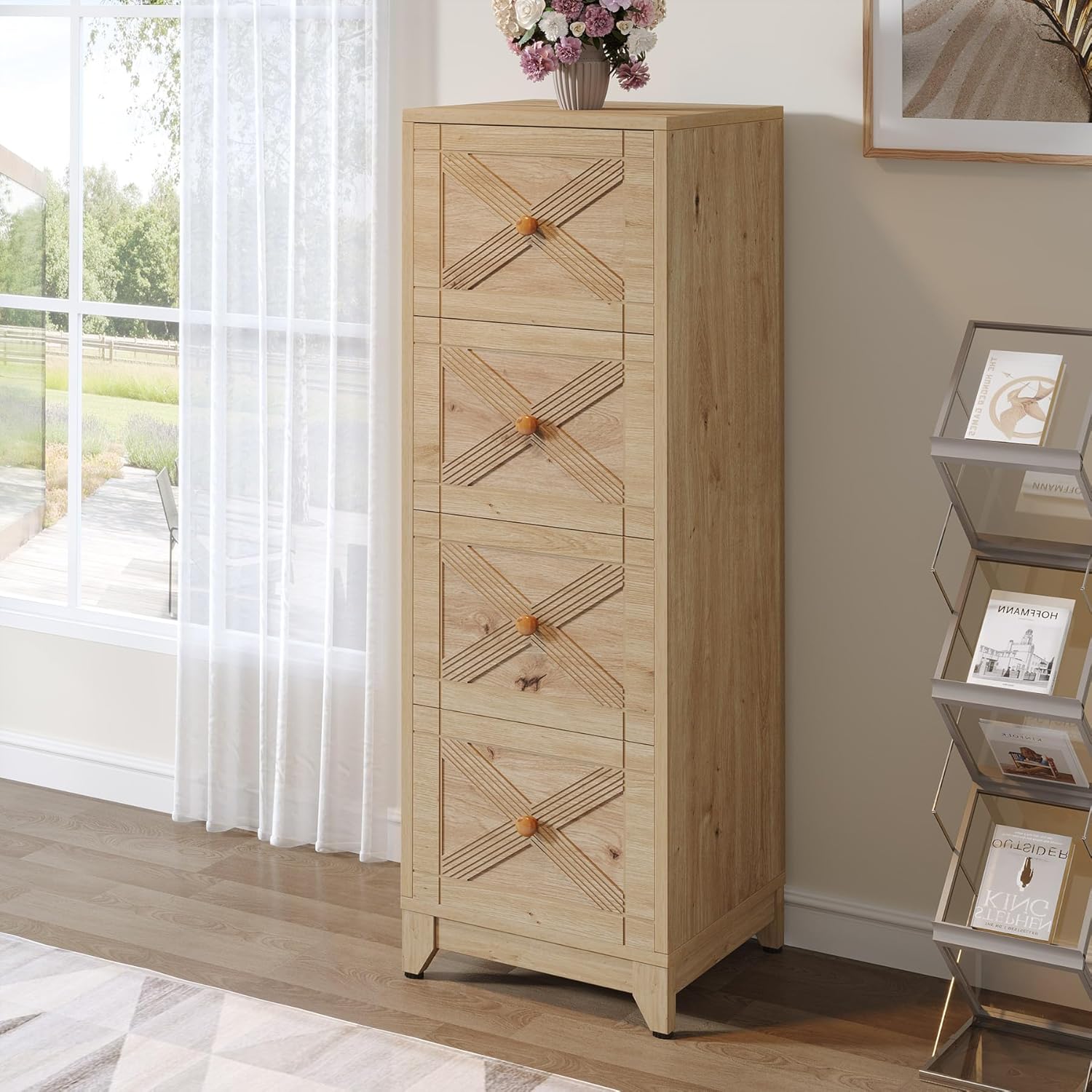 Natural 4-Drawer File Cabinet Z584127