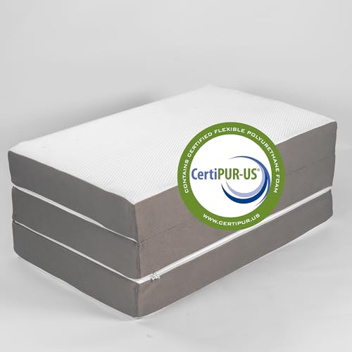 White 3-Inch Tri Folding Gel Memory Foam Mattress V810