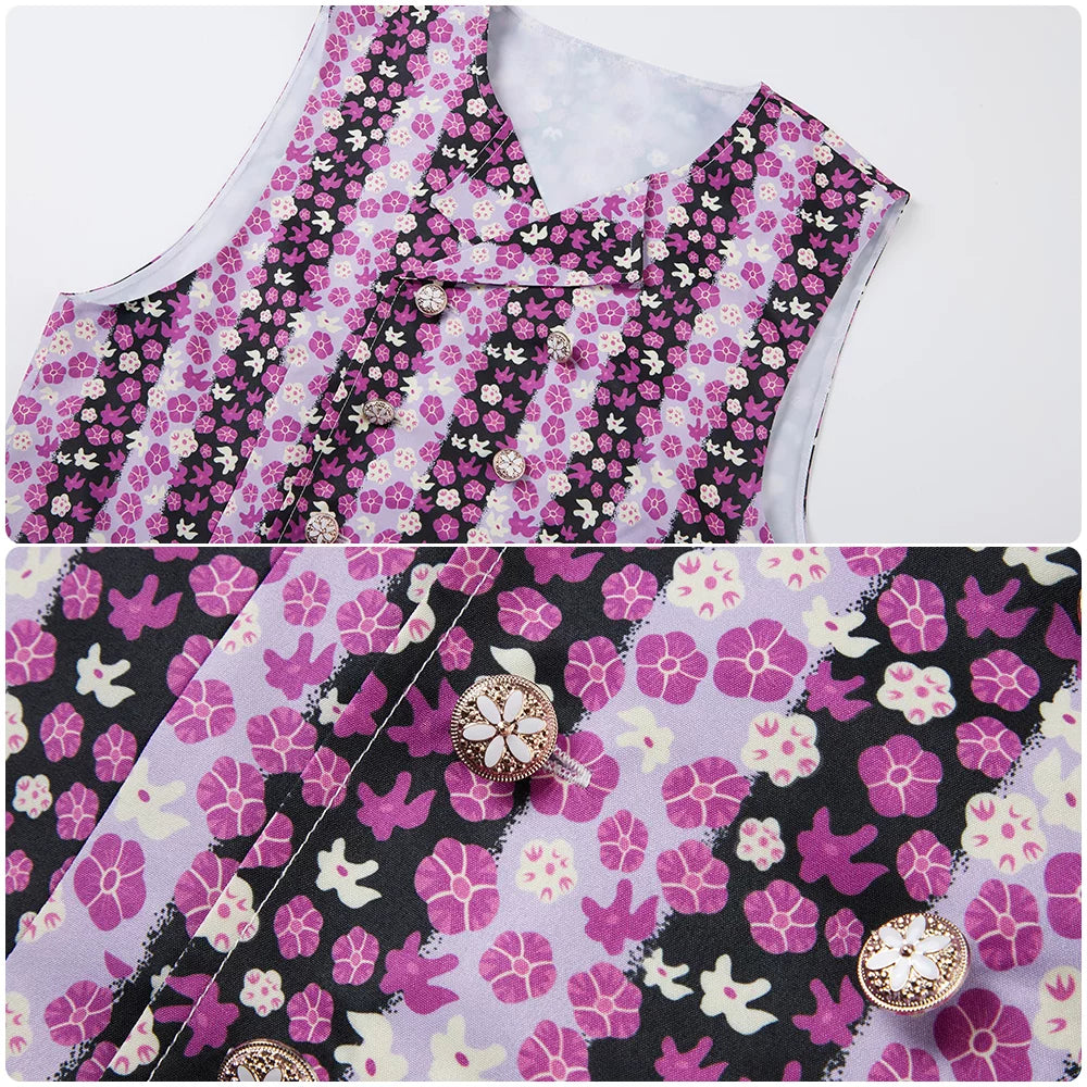 Trench Floral Vest Uniform Suit With Hat B271454