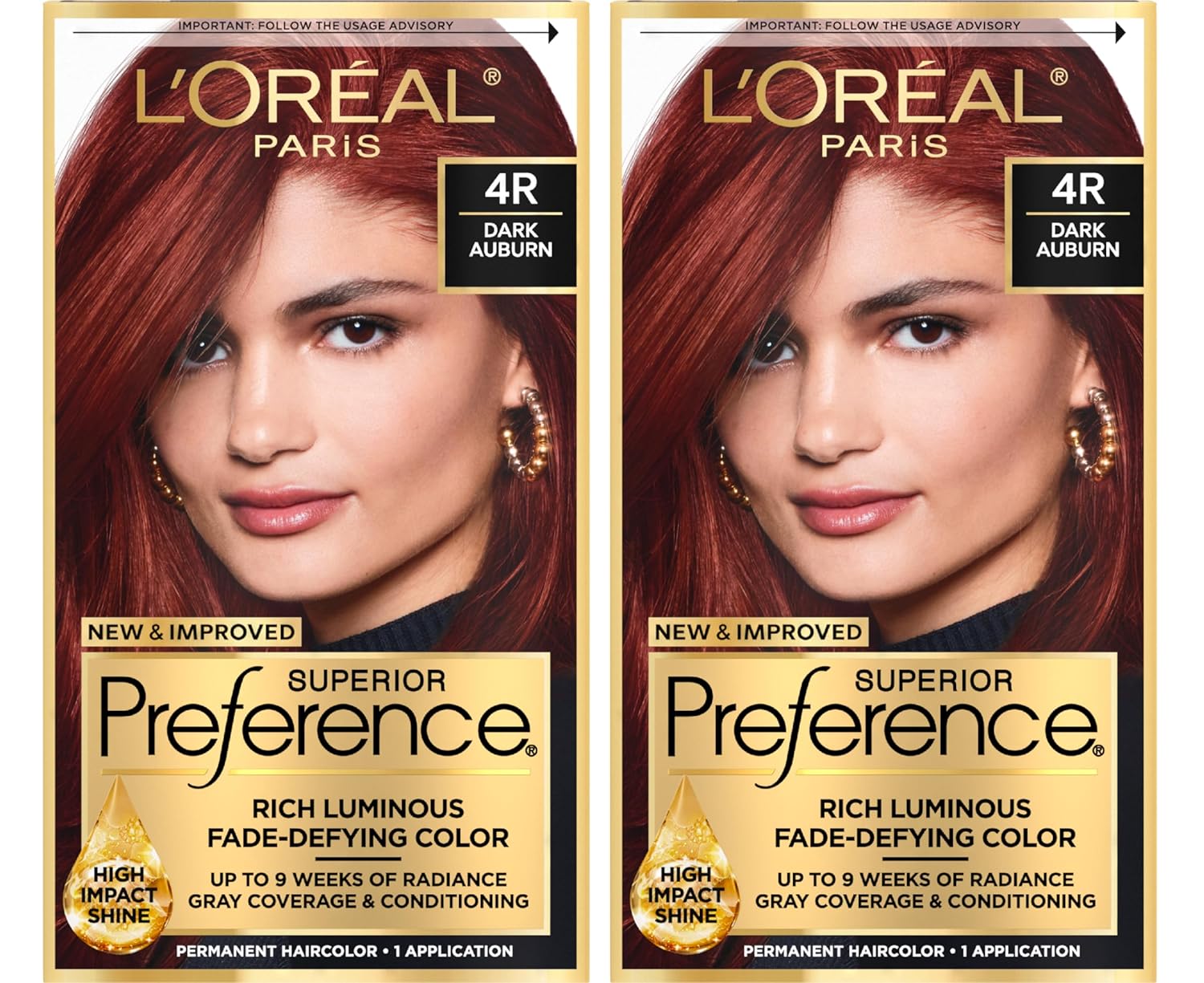 Dark Auburn 4R Permanent Hair Color, 1 Hair Dye Kit (Pack of 2) Z2145