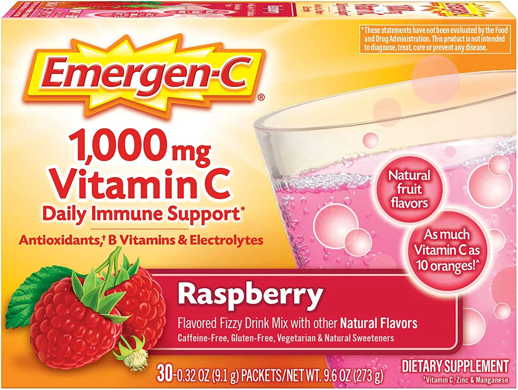 Raspberry Flavor Vitamin C Powder, 30 Count B392