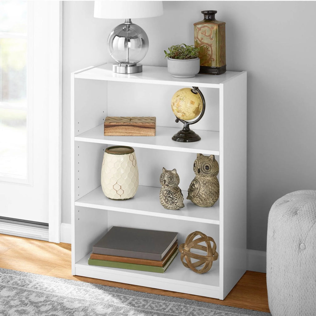 3-Shelf Bookcase with Adjustable Shelves, Black Oak E77347