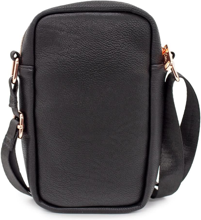 Black Vegan Leather Cross Body Bag N547441