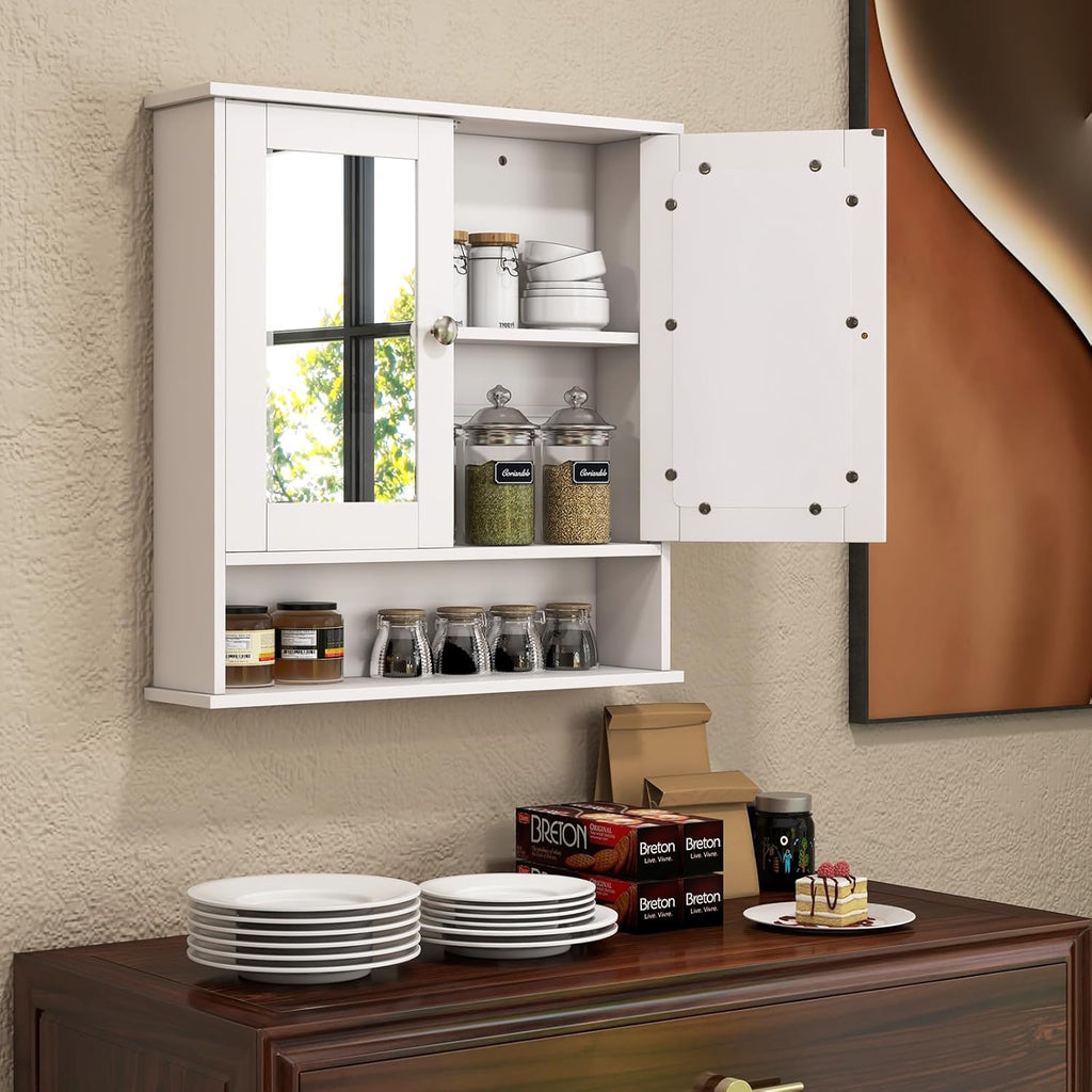 White Wall Bathroom Storage Cabinet H447794