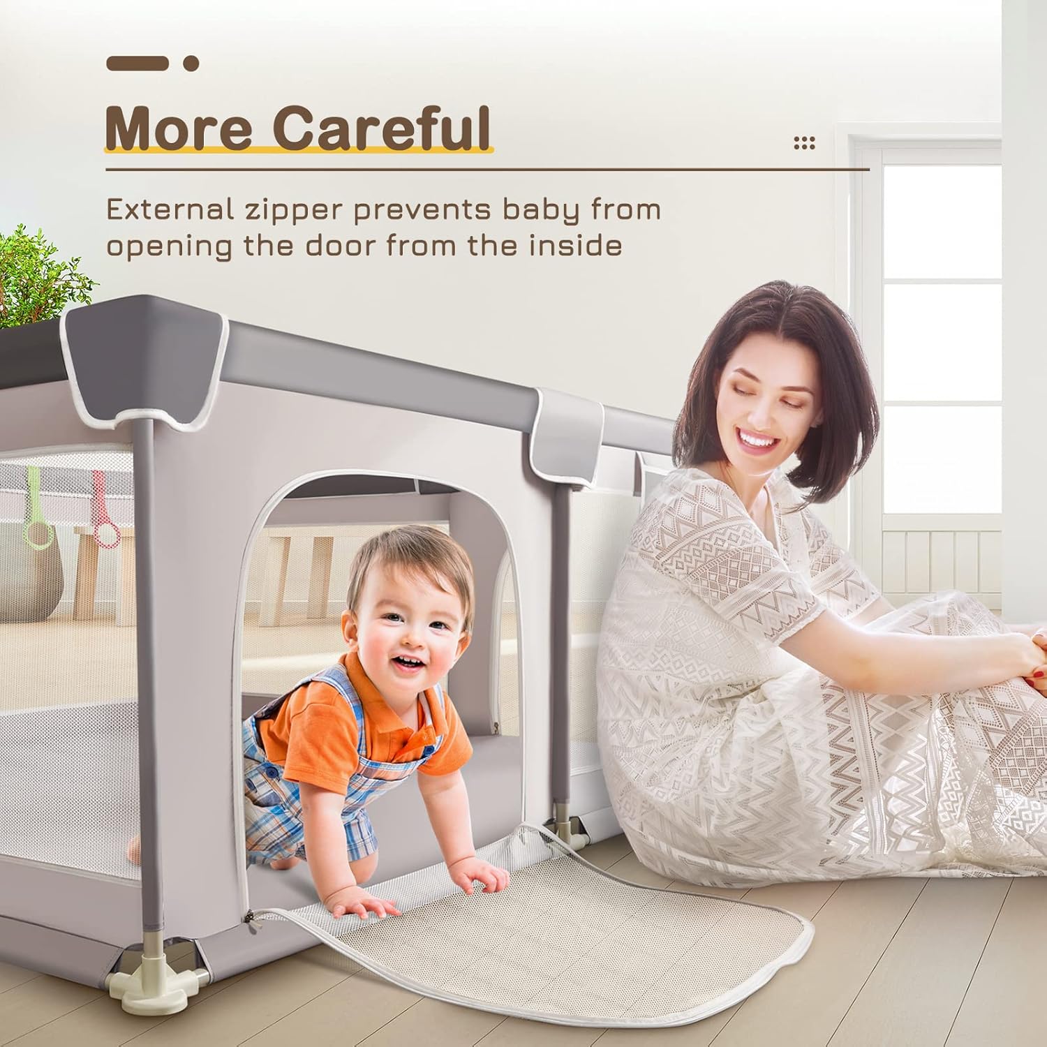 Extra Large Baby Playpen with Soft Breathable Mesh A4539