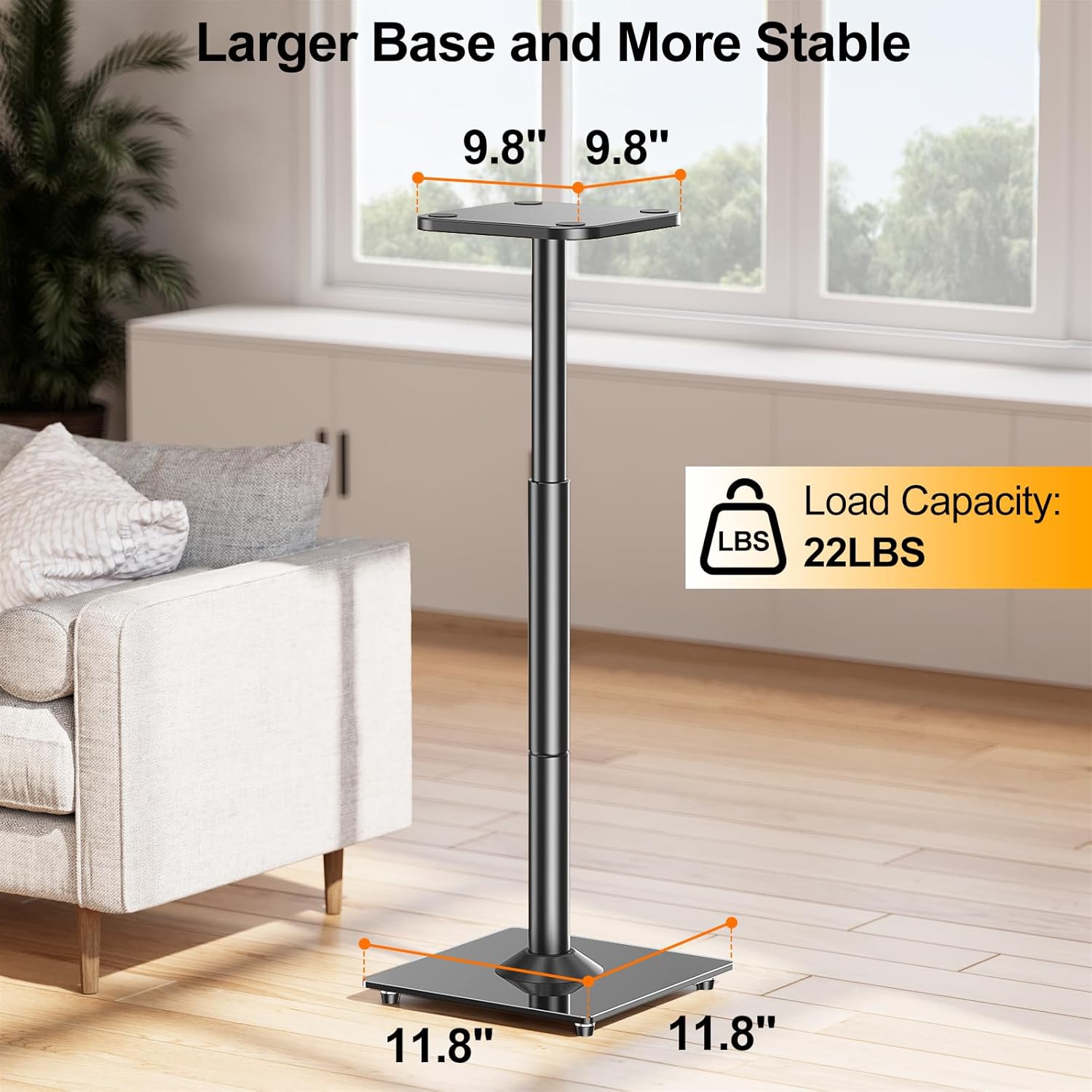 Universal Speaker Stands Height Adjustable 28"-37.4" Pair Y59192