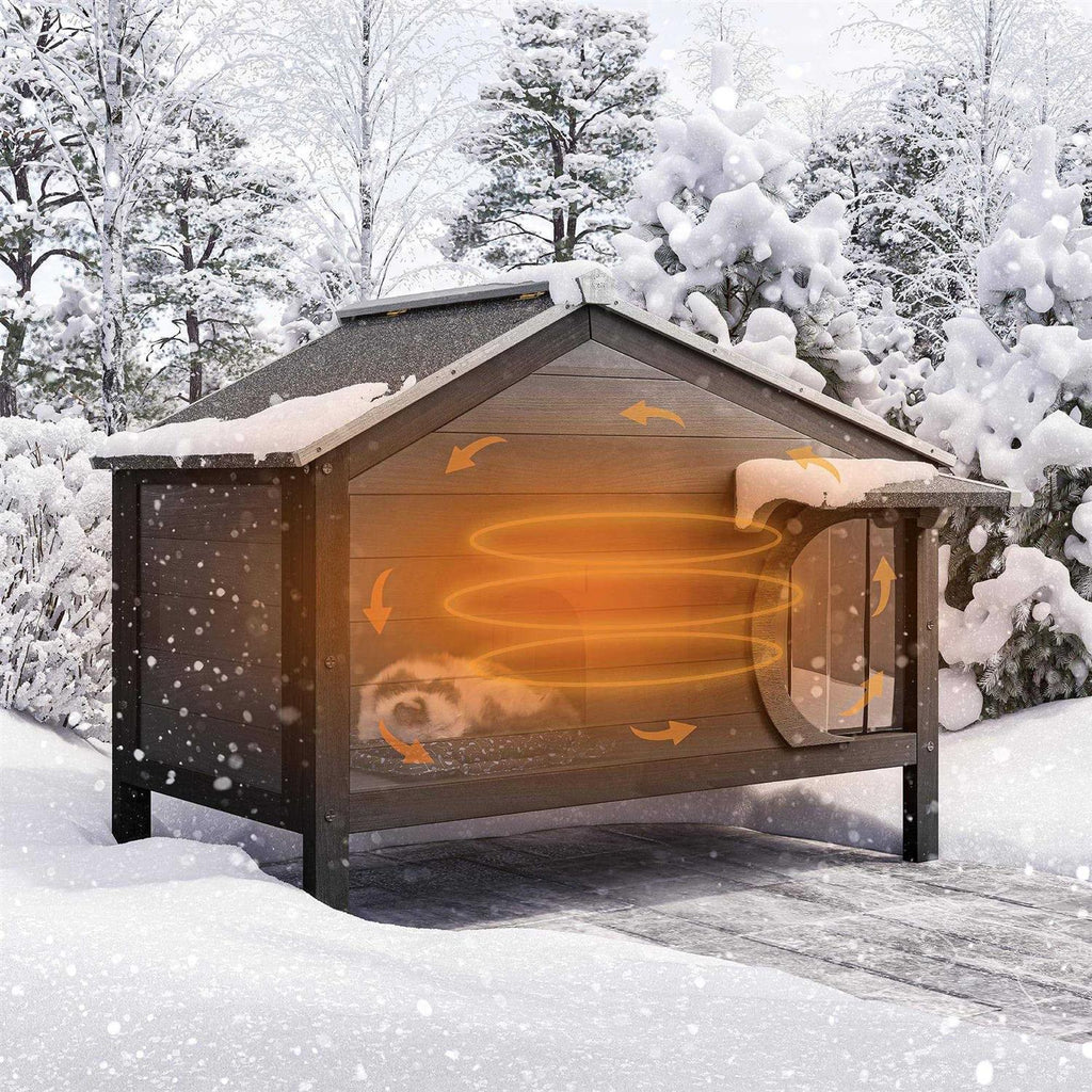 Outdoor Insulated Wooden Cat House E884