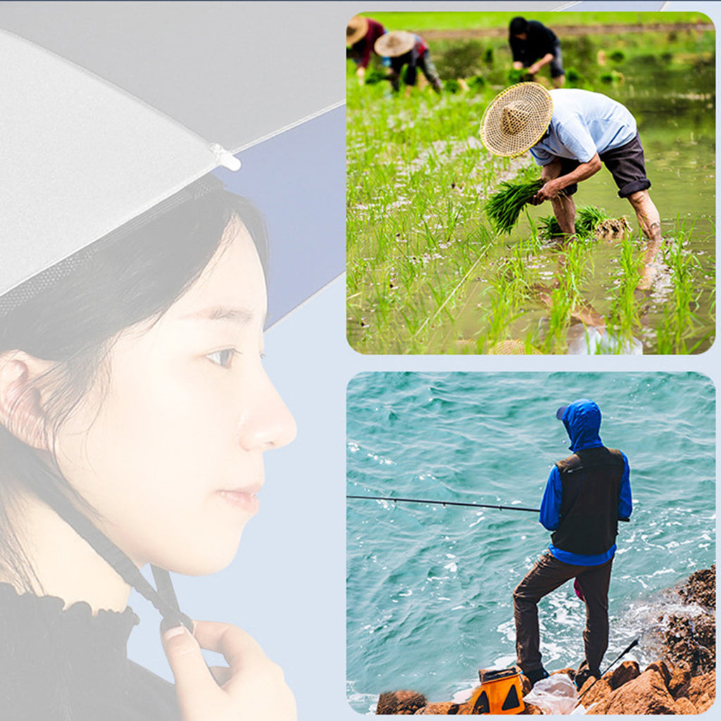 Folding Windproof Umbrella Hat I6431