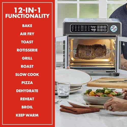 Extra Large French Door Air Fryer Toaster Oven Combo, Stainless Steel, 26QT Capacity X901583