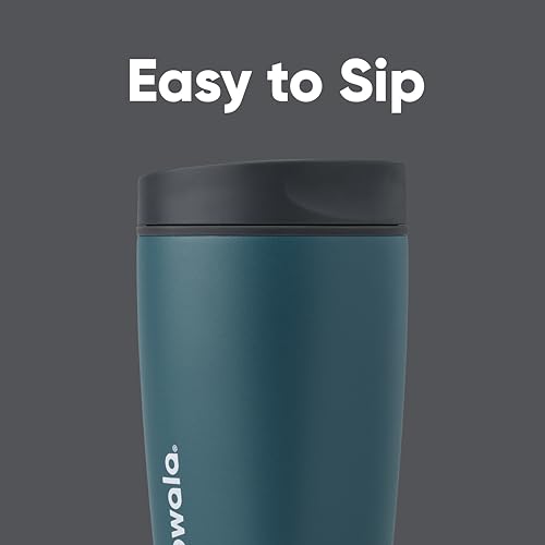 Insulated Stainless Steel Coffee Tumbler, 12 oz, Grey/Blue X818718