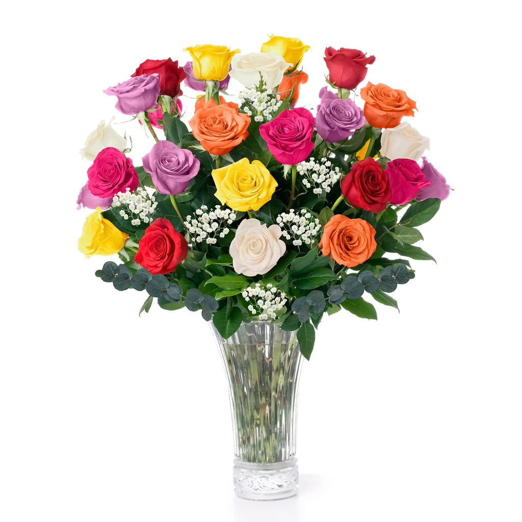 4 Dozen Assorted Fresh Cut Long Stem Roses Bouquet N6876