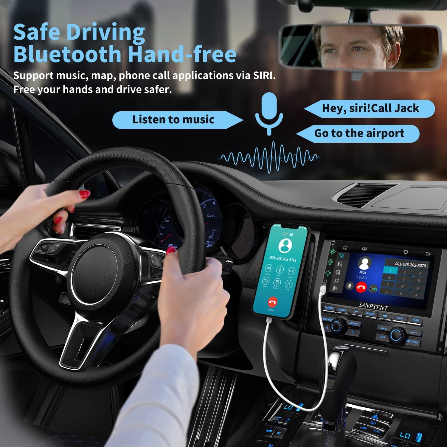 7-Inch Touch Screen Double Din Car Stereo with Bluetooth Z5063