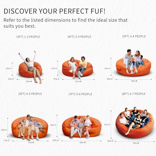 3FT Soft Removable Cover Light Gray Bean Bag Chair D665306
