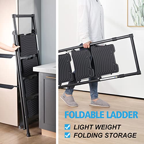 5 Step Steel Ladder with Handrail and Tool Platform S56780